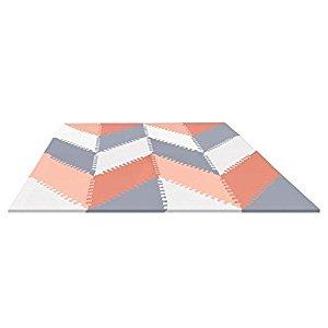 Skip Hop Geo Playspot Foam Floor Tile Playmat, Grey/Peach