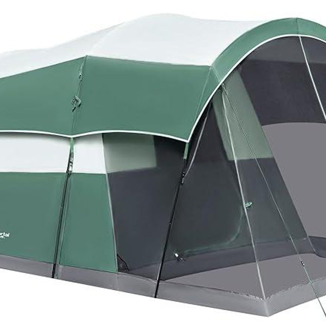 PORTAL 6/8/10 Person Family Camping Tent with Screen Room, Water Resistant Big Tunnel Tent with Rainfly, Large Family Tent for Outdoor Camping, Party