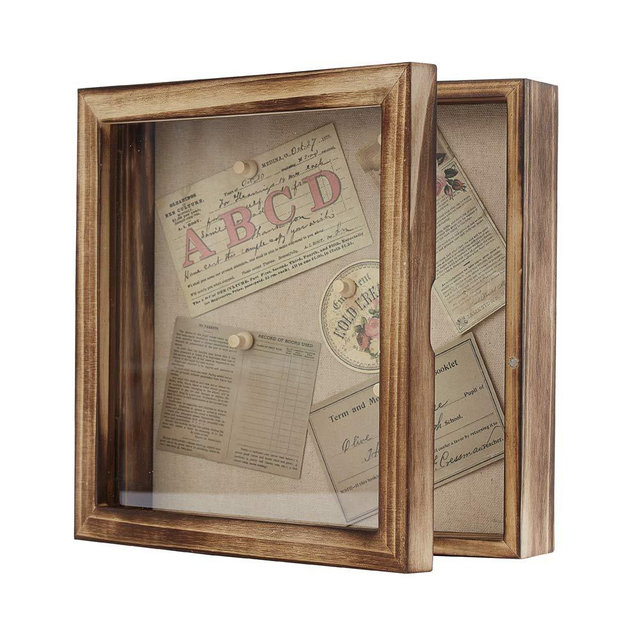 Freezing point Shadow Box Frame 10x10 Shadow Box Display Case with Linen Back Memorabilia Awards Medals Bouquet Photos Badge Baby Memory for Keepsakes Wedding Flower Pet Memorial Picture Flower