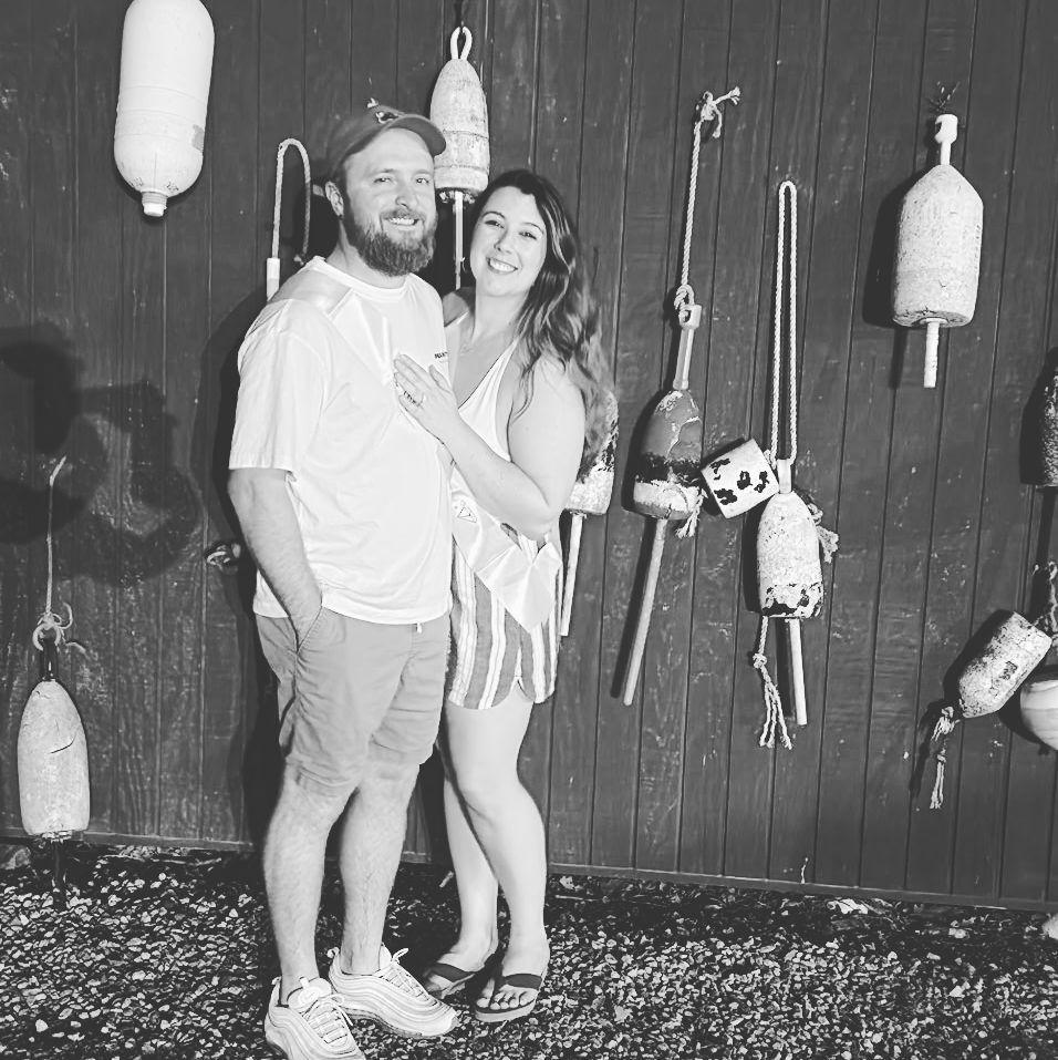 We're engaged! Picture taken right after the big moment...York, Maine ~ August, 2025
