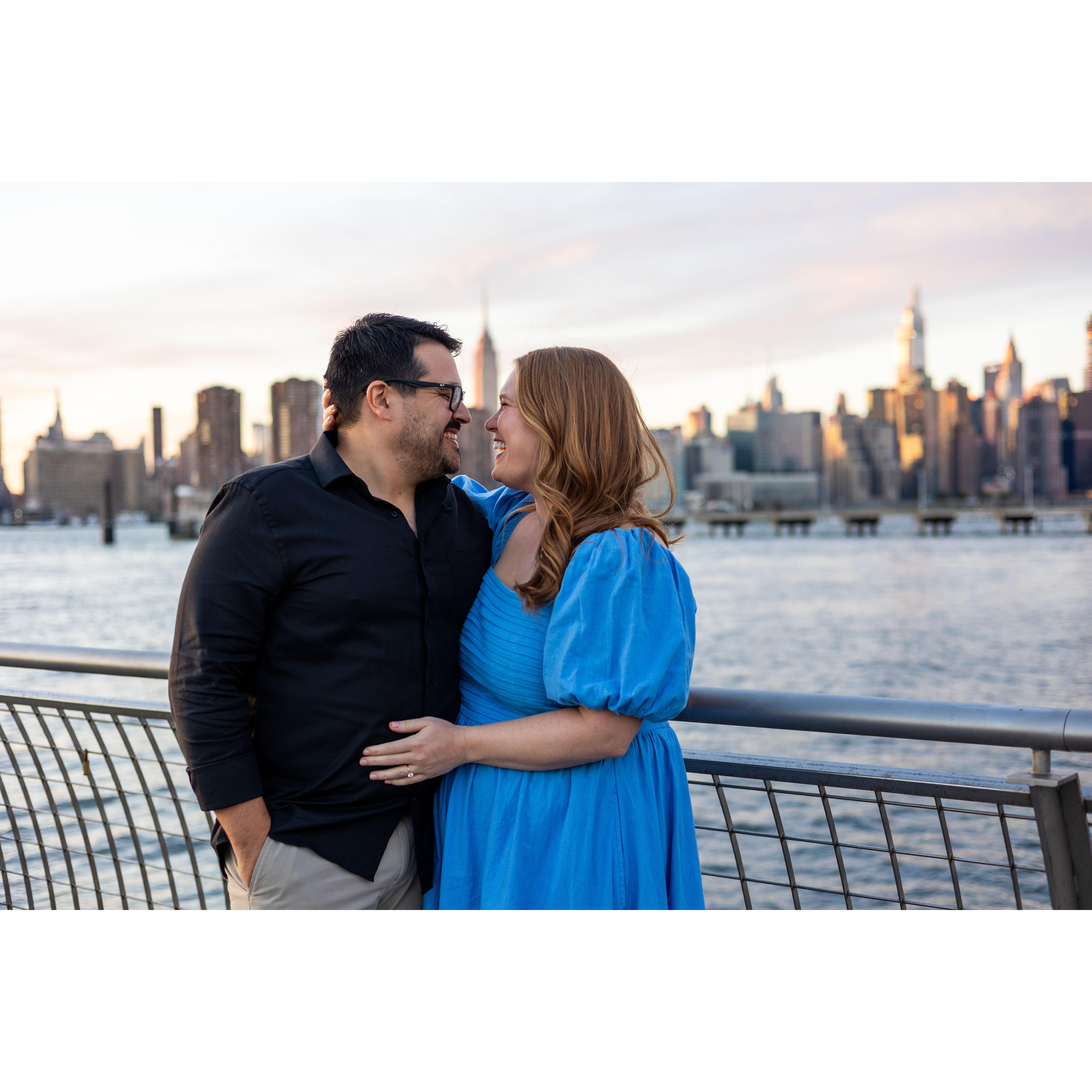 And we took engagement photos in the same waterfront spot three years later!