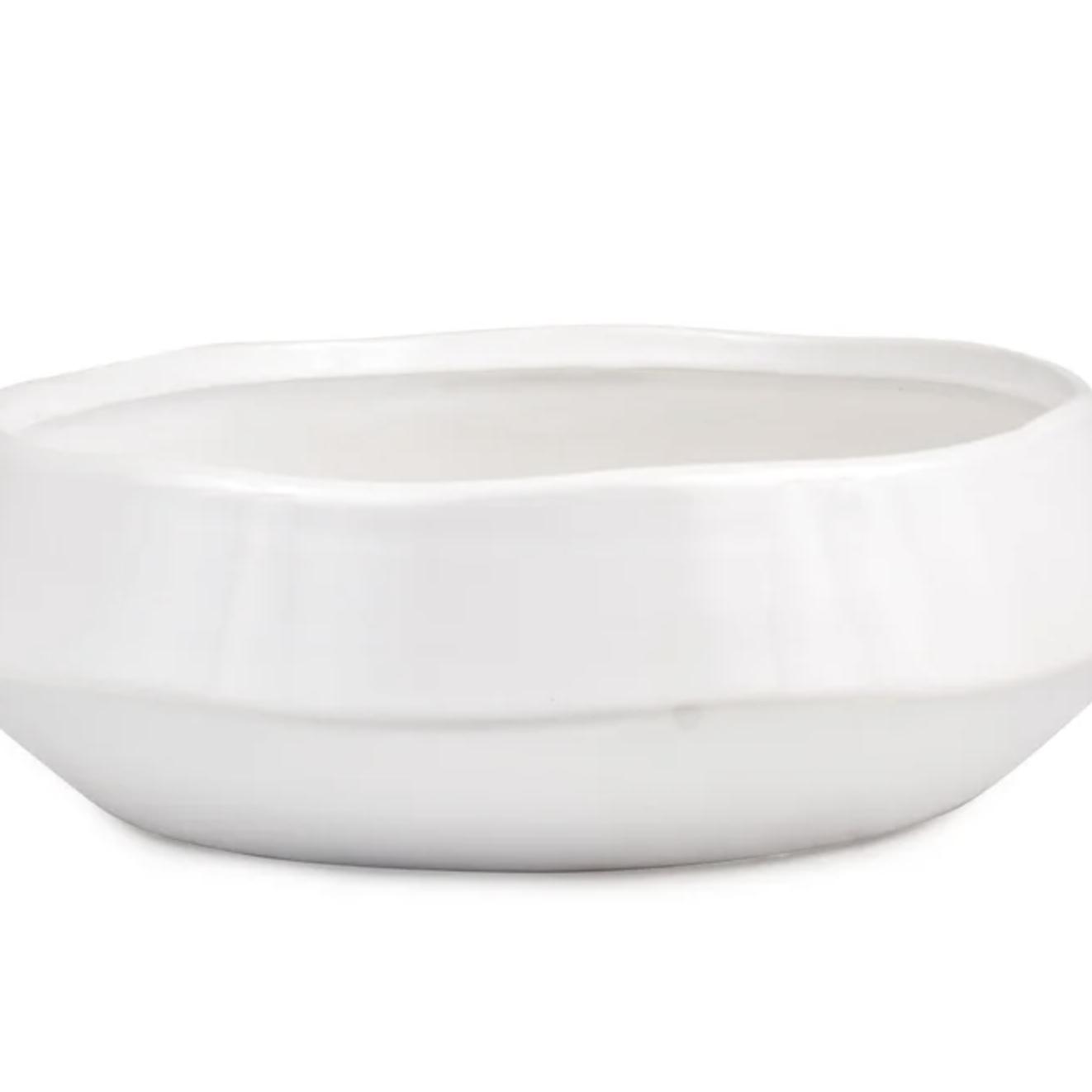 White Glazed Handthrown Look Planter