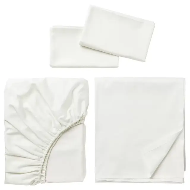NATTJASMIN Sheet set, white, Queen
