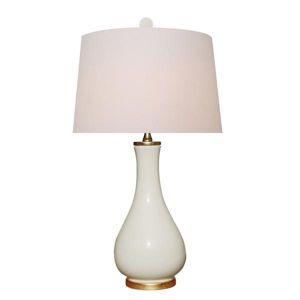 Dove White Porcelain Vase Lamp