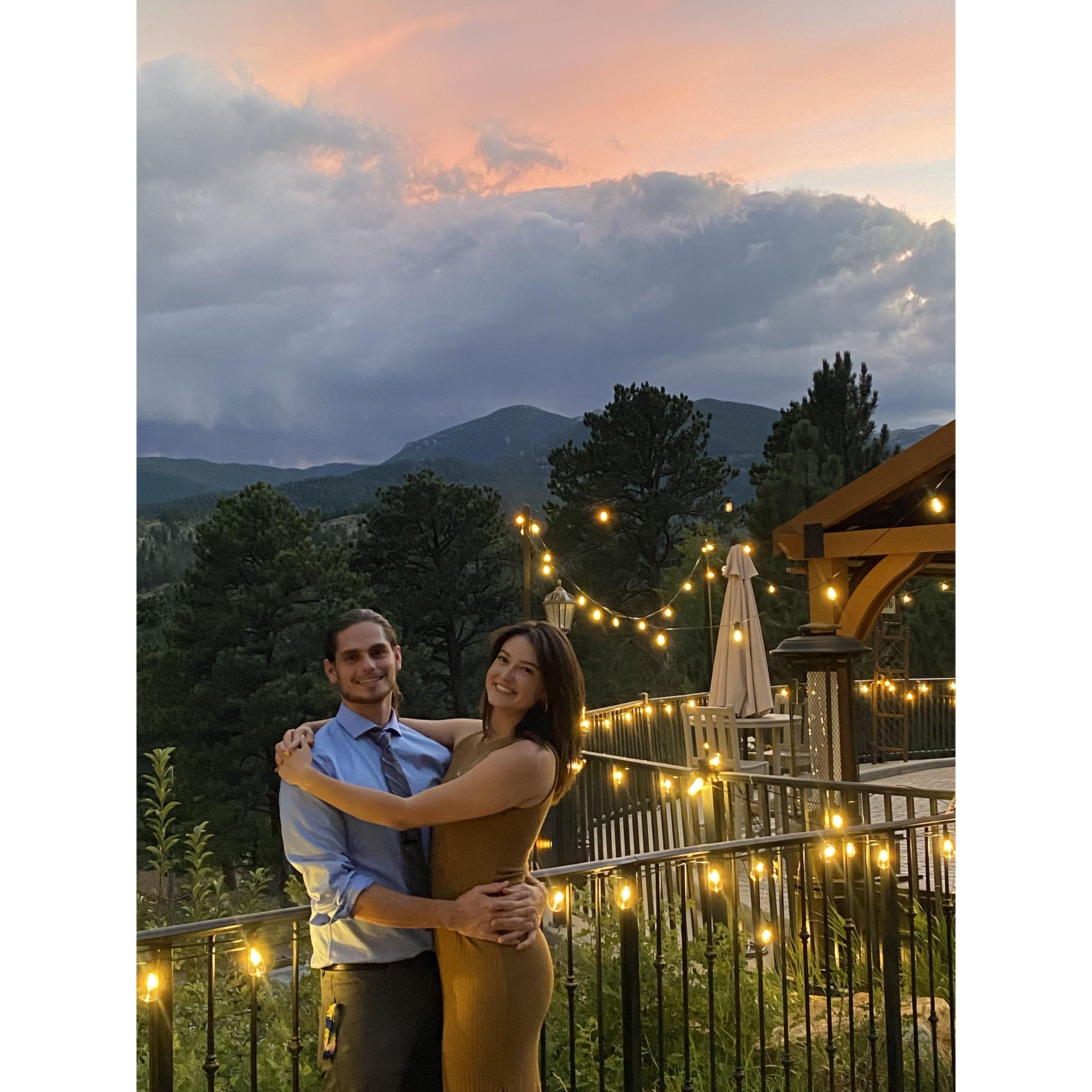 Celebrating love at their friends, Lauren and James, wedding in Estes Park.