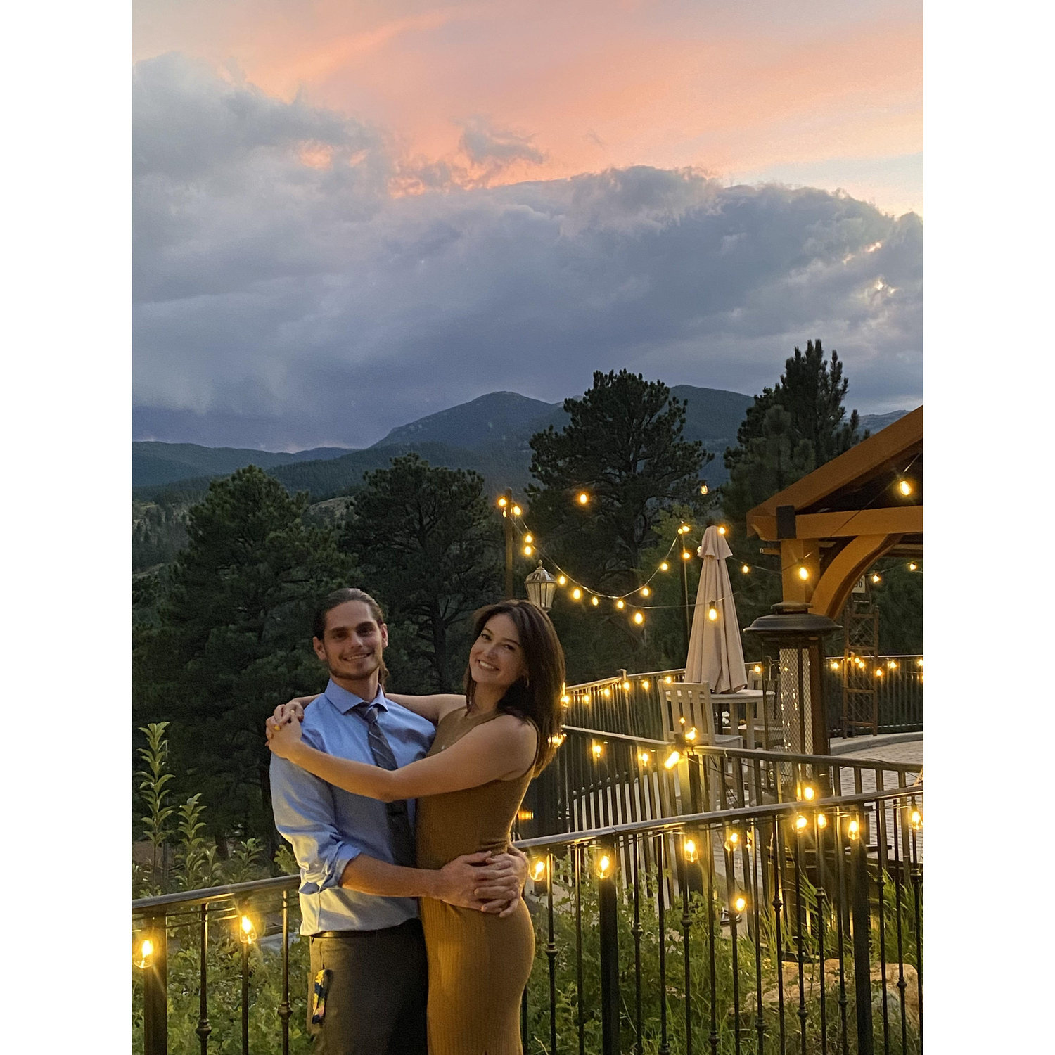 Celebrating love at their friends, Lauren and James, wedding in Estes Park.