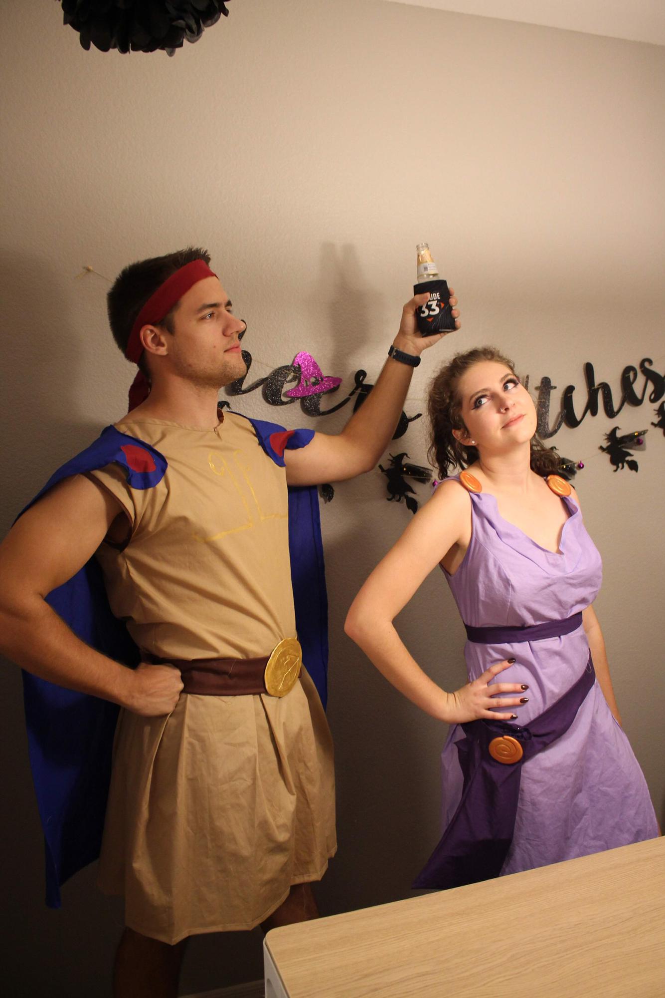 Hercules and Megara (also Halloween 2019- Kat loves any reason to make couples costumes)