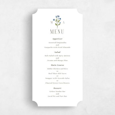 White Ticket Wedding Menu - Feuille