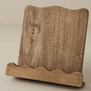 Antiqued Wood Scalloped Cookbook Holder
