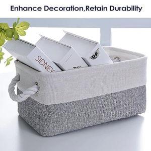 Fabric Storage Bins 12x8x5 inch [6-Pack] with Rope Handles