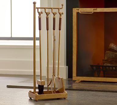Industrial 5-Piece Fireplace Tool Set