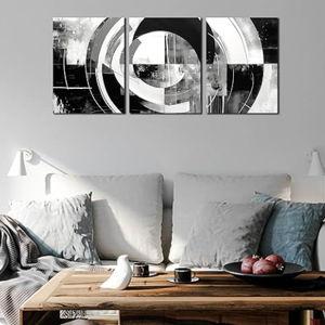 Black and White Abstract Canvas Wall Art for Living Room
