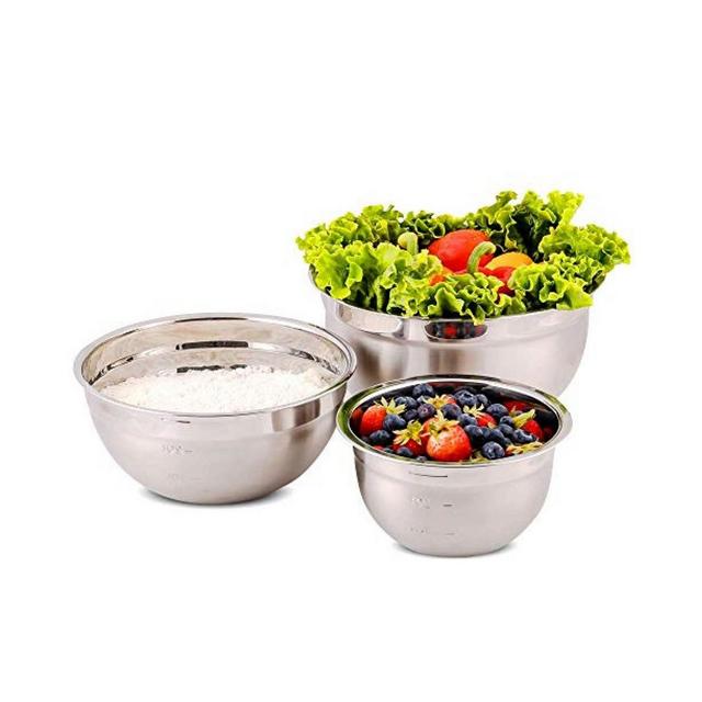 OVENTE Premium 3 Piece Mixing Bowls with Lids Set