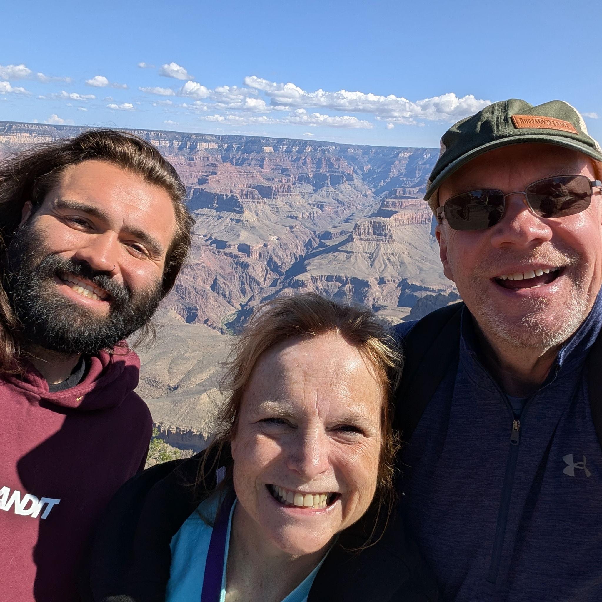 At the Grand Canyon with Mike's stepson.