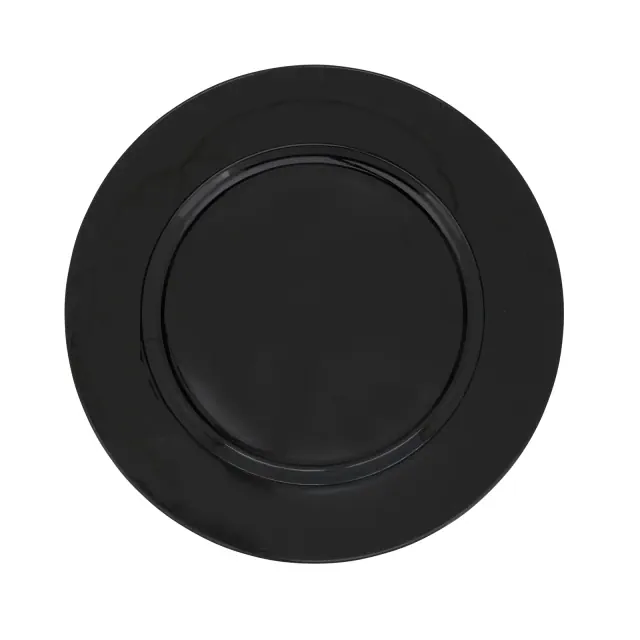 Saro Lifestyle Classic Solid Color Charger Plates, Black, 13" Round