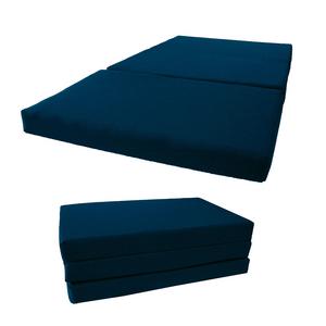 Brand New Shikibuton Tri Fold Foam Beds, Tri-Fold Bed, High Density 1.8 lbs Foam, Twin Size, Full, Queen Folding Mattresses. (Full Size 4x54x75, Navy Blue)