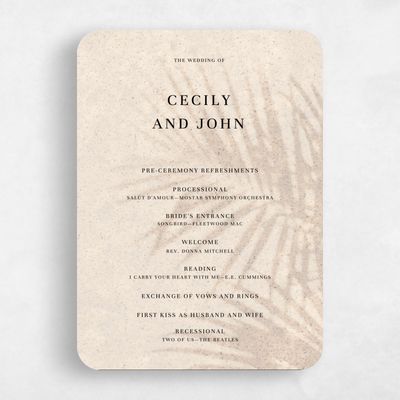 Beige Rounded Wedding Program - Seabay