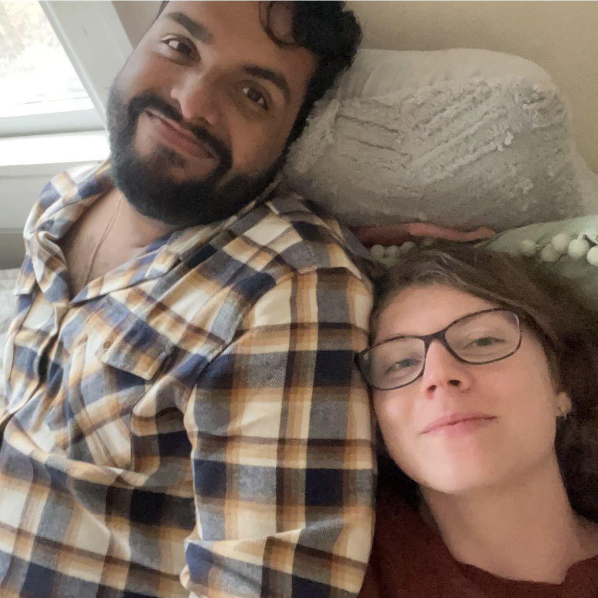 Our first photo together! We met on the dating app, Hinge, in late 2022, and went on a walk one day after matching. After that first date, Ashley and Tim both deleted their app.