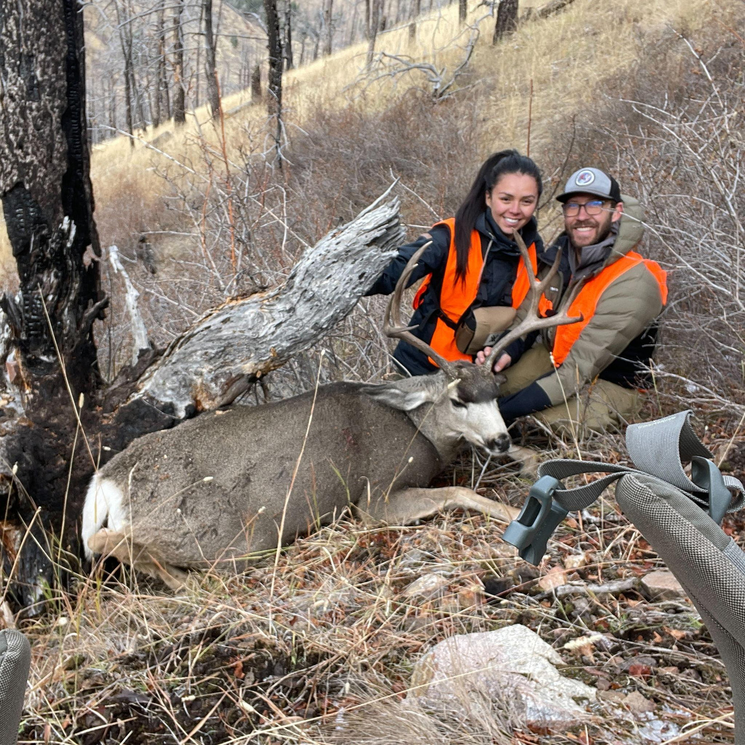 November 2nd 2024– Joined Austen on a hunt. Chased this deer up a mountain, he taught me how to quarter it up in the field and then we packed it out together.