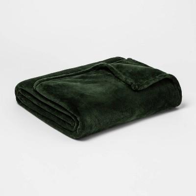 Full/Queen Microplush Bed Blanket Green - Threshold™