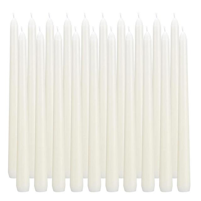 flamecan Ivory Taper Candles, Set of 20 Unscented and Smokeless 10 Inch Taper Candles Long Burning, Paraffin Wax with Cotton Wicks for Burning Approxinately 7-8 Hours Time 