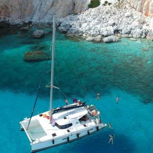 Catamaran excursion in Greece on our Honeymoon