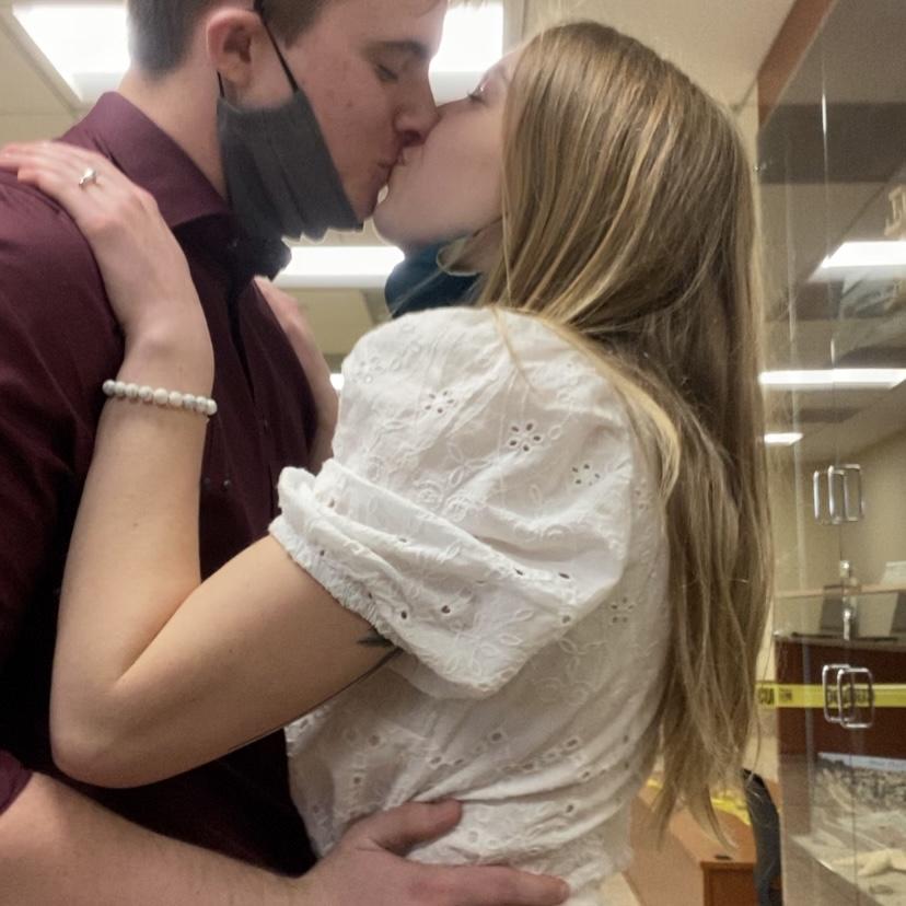 ...and our wedding that we also didn't tell anybody about, at the Orange County courthouse, January 2021