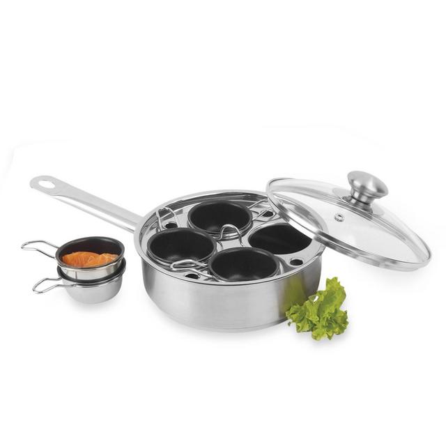 Demeyere 1.5-Quart Covered Egg Poacher with Four Cup Inserts