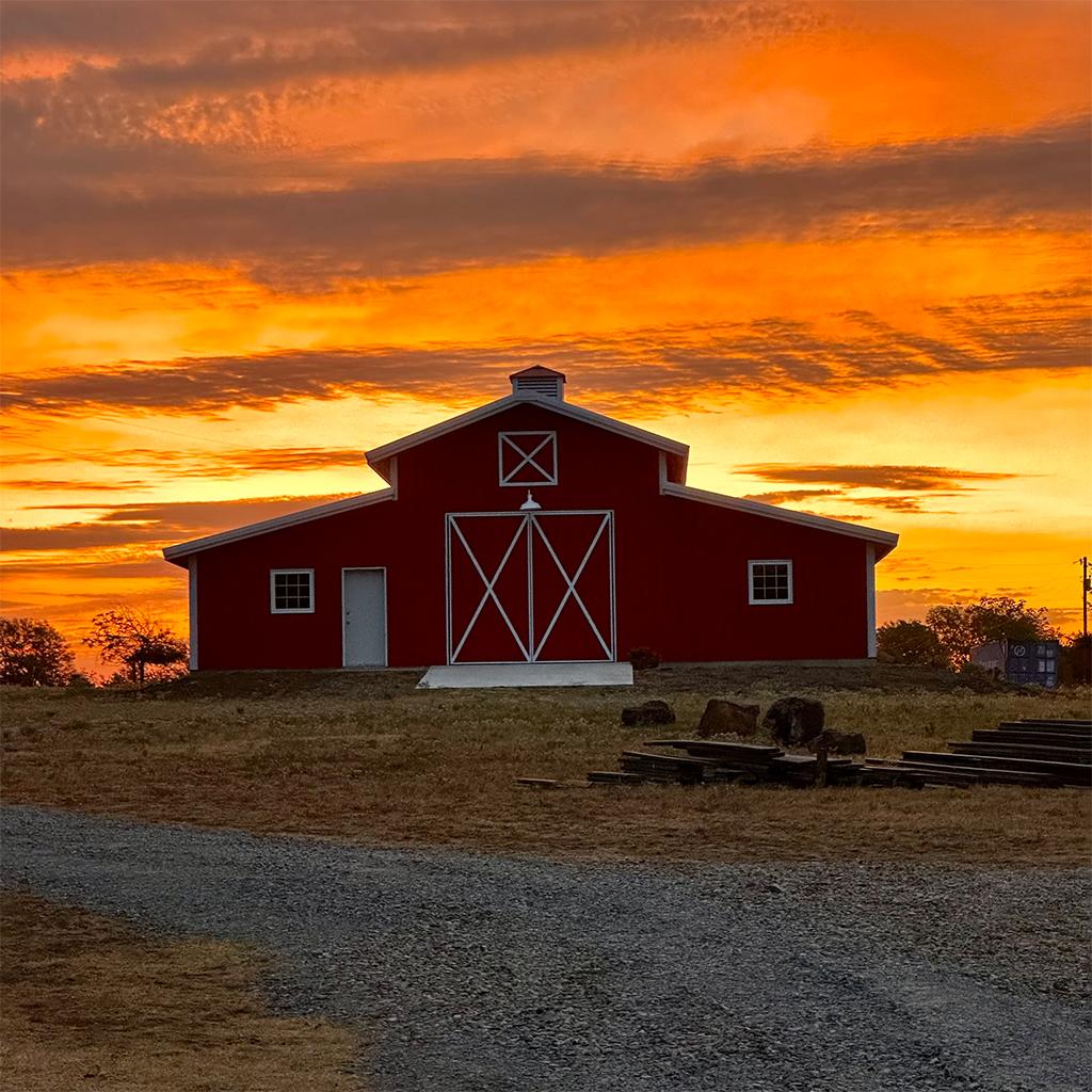 Red barn for the reception.