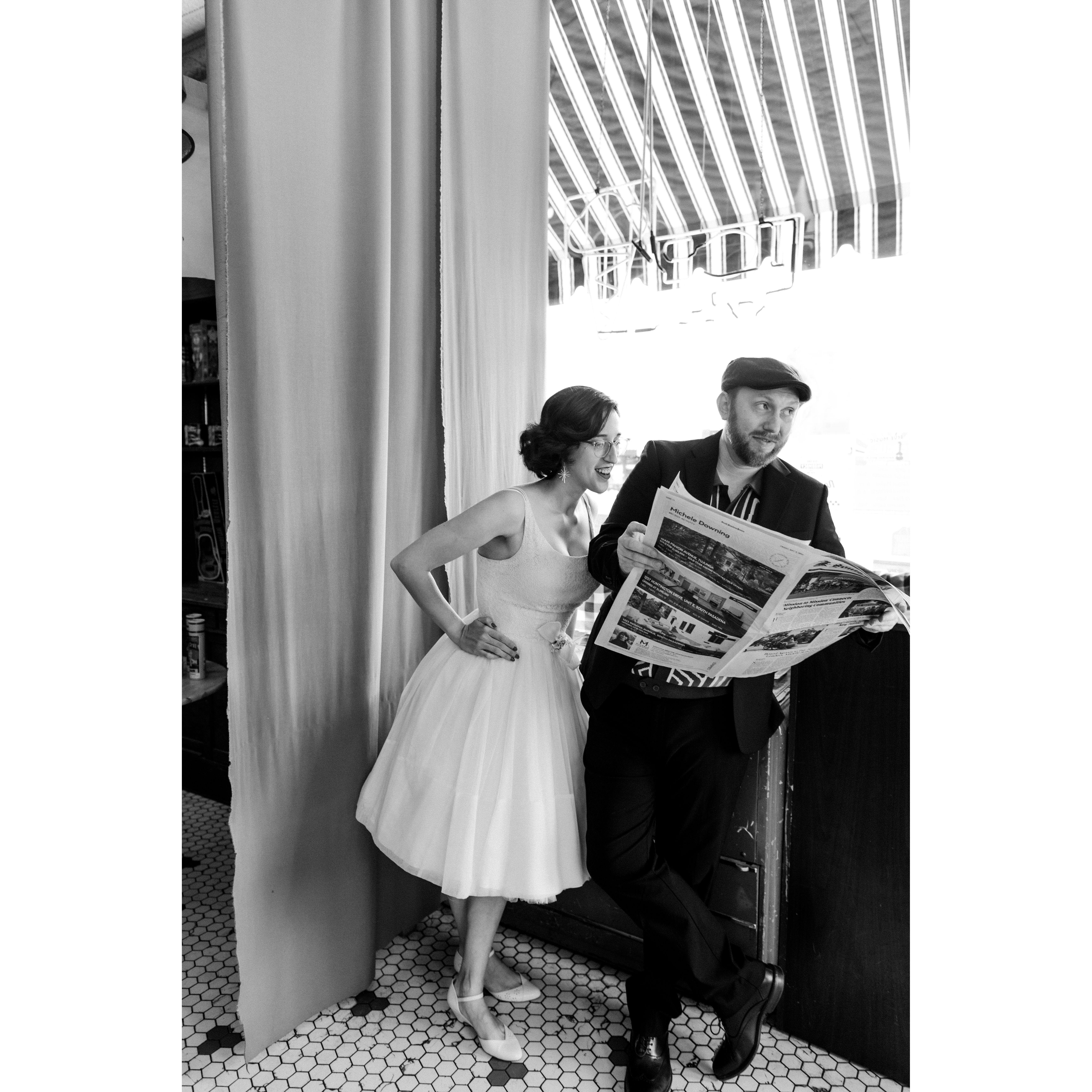 Taken at the Fair Oaks Pharmacy & Soda Fountain in Pasadena. Photo by Emilee Brown Photography