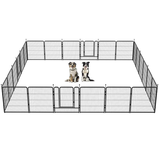 FXW Instant Dog Playpen, Portable Pet Fence for Outdoor, RV Trips, and Camping, 32inch, 24 Panels for Small and Medium Dogs│Patented