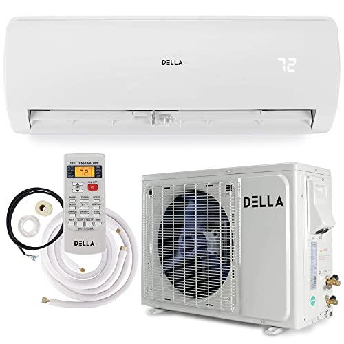 Della 12000 BTU Mini Split Air Conditioner Ductless Inverter System 17 SEER 115V with 1 Ton Heat Pump, Pre-Charged Condenser and Full Installation Accessories Kit AHRI