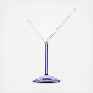Jelly Martini Glass with Stick, Set of 2