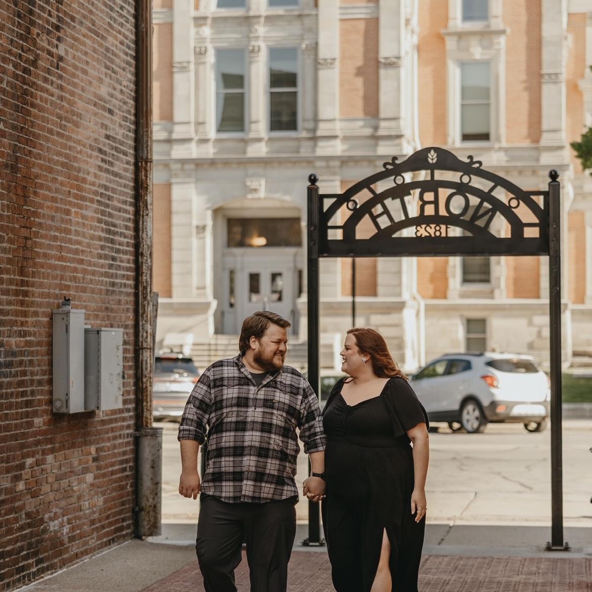 We had so much fun taking our engagement photos. Downtown Noblesville is so special to us. It's where Andrew proposed!
