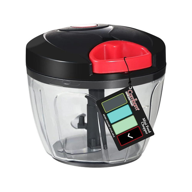 Cambom Food Chopper Vegetable Cutter, Chopper Hand String Vegetable Chopper Onions Cutter for Vegetable Fruits Nuts Durable BPA Free Food Safe Material 650ML（BlackRed）