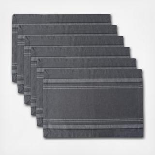 French Stripe Chambray Placemat, Set of 6