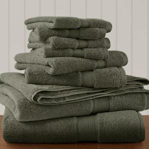 Olive Green Madison Park Signature Luxury Zero Twist Cotton 8-Pc. Bath Towel Set - Macy's