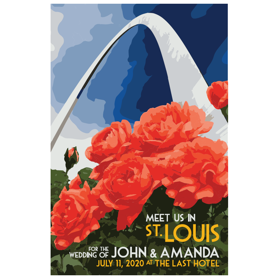 Becky (Amanda's sister) designed the original Save-The-Date card! Her stellar design will be revived for the program. She's so talented <3