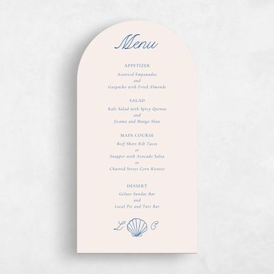 Blue Arch Wedding Menu - Boracay