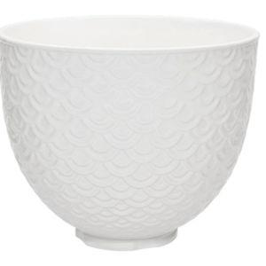 5 Quart White Mermaid Lace Ceramic Bowl White Mermaid Lace KSM2CB5TWM | KitchenAid