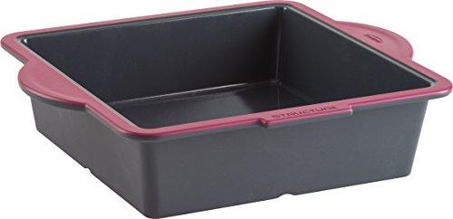 Trudeau 09914012 Structure Square Novelty Cake Pans in Silicone, Grey/Pink