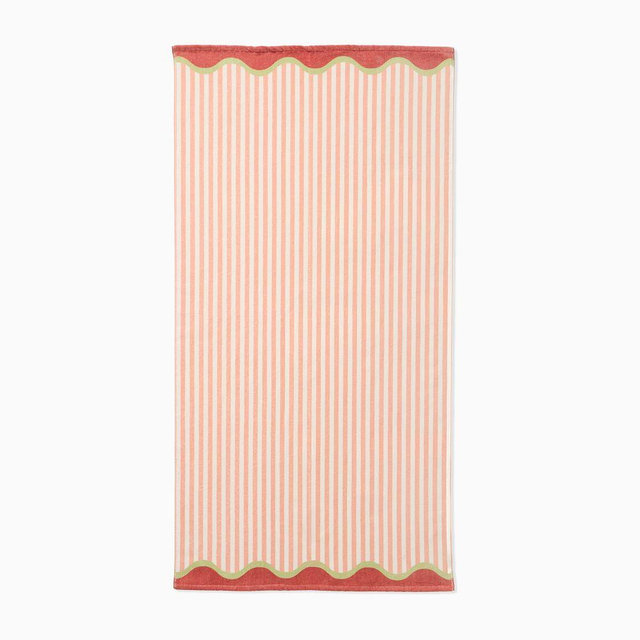 Wiggle Edge Pool Towel, Pink