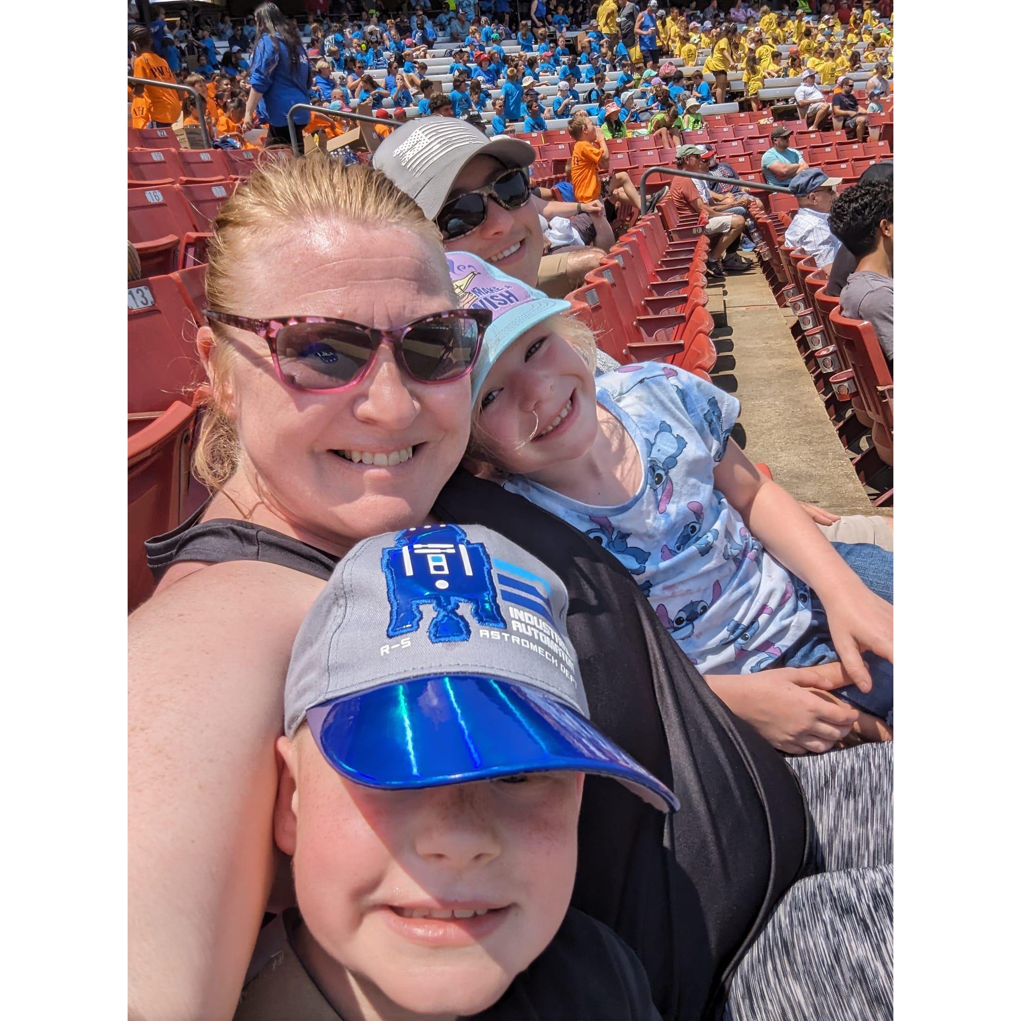 The kids first baseball game