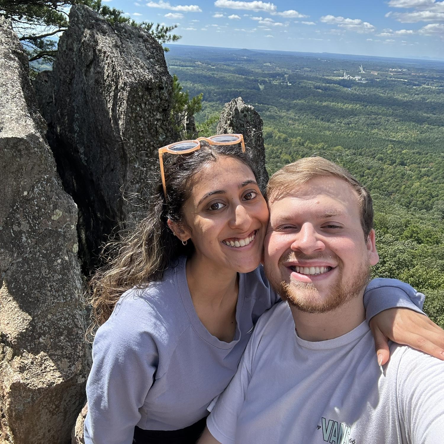 Hiking at Crowders Mountain in North Carolina.