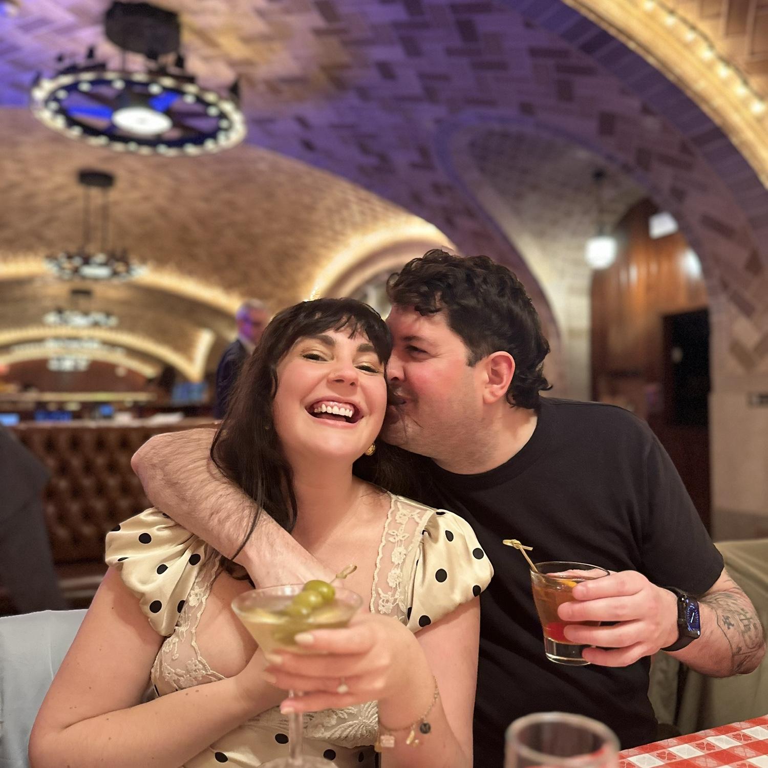 It only felt right to have our first date drinks, a martini (Mon) and an old fashioned (Al), after getting engaged.