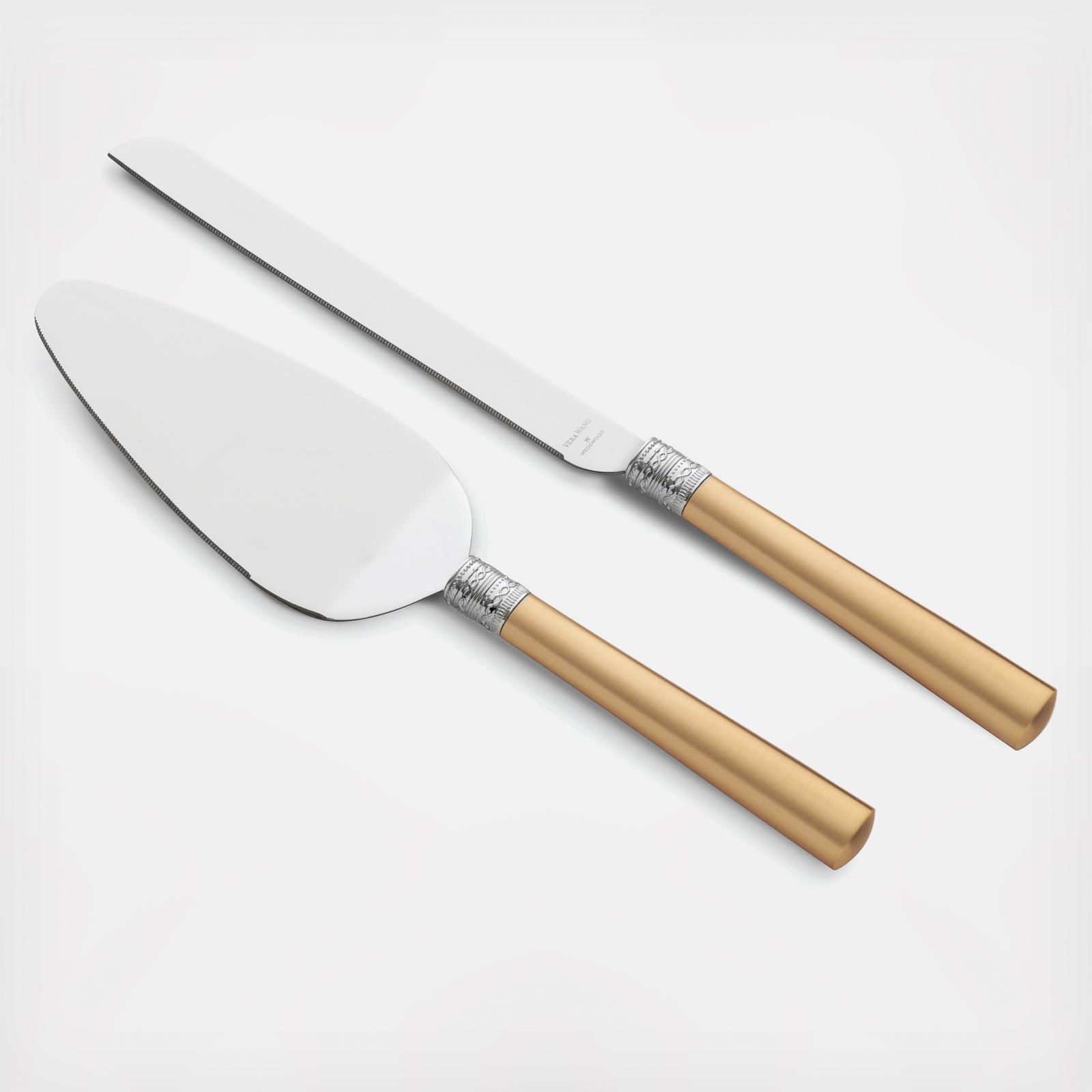 VERA WANG ×  ケーキサーバー＆ケーキナイフのセット Vera Wang, With Love Gold Cake Knife & Server Set | Zola