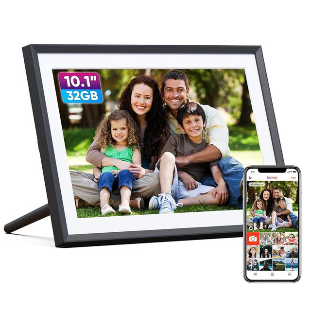 ARZOPA Frameo Digital Picture Frame 10.1 Inch Smart WiFi Digital Photo Frame 32GB with 1280x800 IPS Touch Screen, Auto-Rotate and Slideshow, Easy Setup to Share Photos Or Videos from Anywhere Anytime