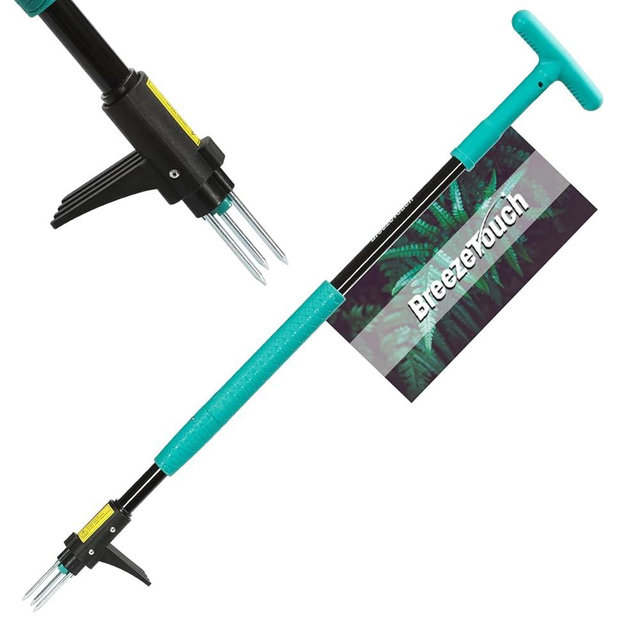Breeze Touch 39" Weed Pulling Tool, 3-Claw Detachable Weed Puller Tool with Long Handle, Heavy Duty Stand Up Weeder Weeding Tool for Lawn, Yard, Garden, Crabgrass, Dandelion Picker, Weed Remover