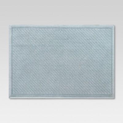 30"x21" Performance Solid Bath Mat Light Blue - Threshold™