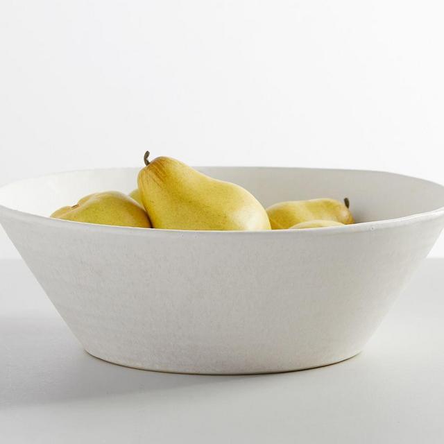 Larkin Reactive Glaze Stoneware Serving Bowl - Shell White